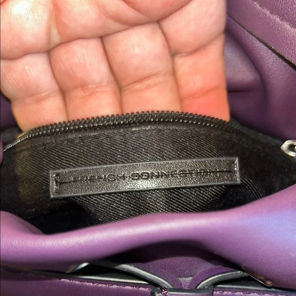 French Connection Dane Drawstring Purple Bucket Bag - Picture 6 of 8